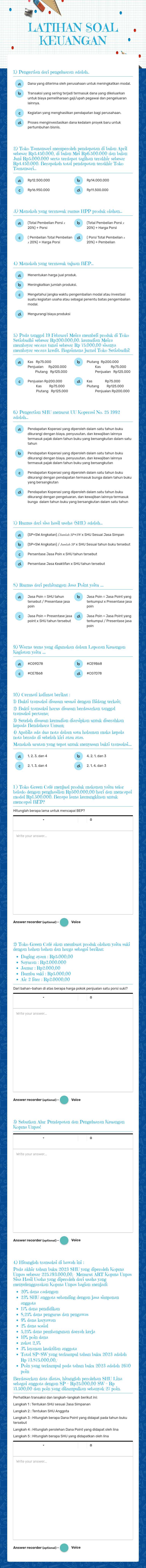 LATIHAN SOAL KEUANGAN worksheet preview image