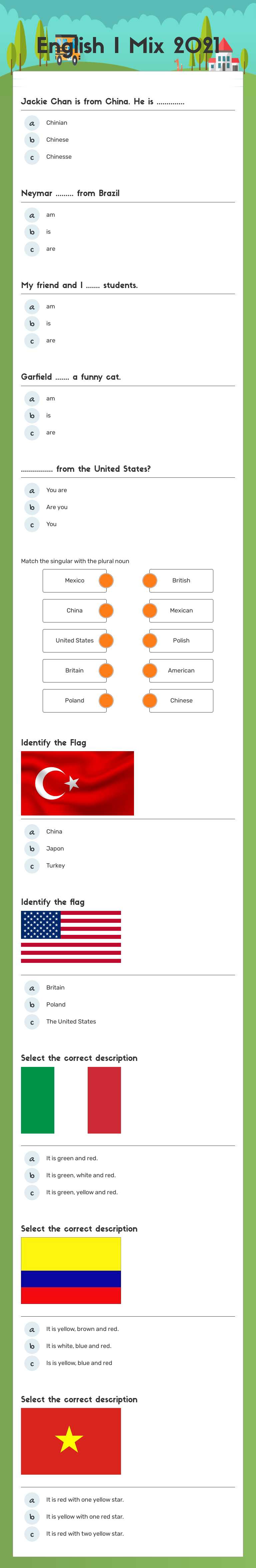 English I Mix 2021 worksheet preview image