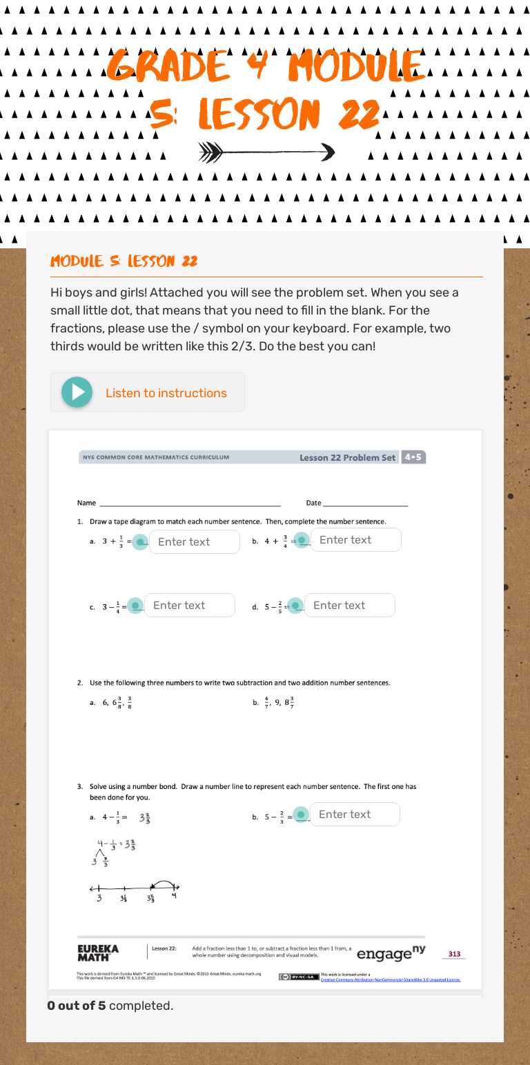 Grade 4
Module 5: Lesson 22 worksheet preview image