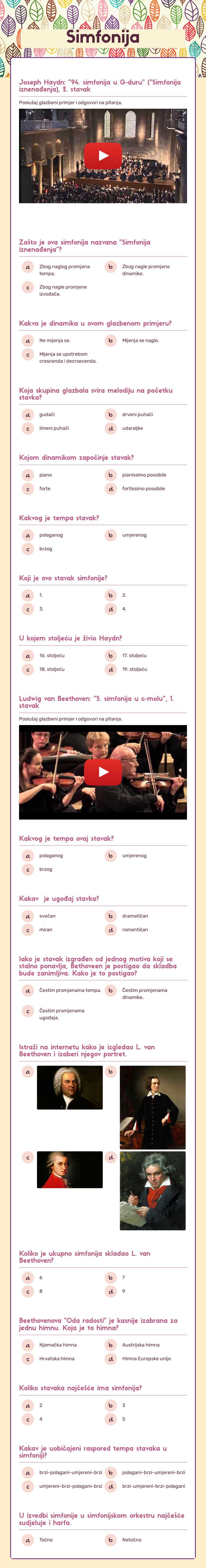 Simfonija worksheet preview image