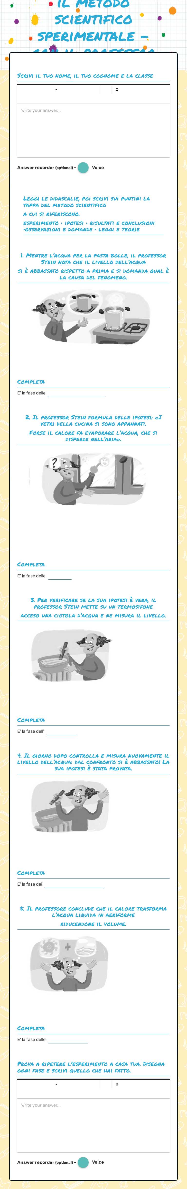 il metodo scientifico sperimentale - con il professor Stein Grade 3 worksheet preview