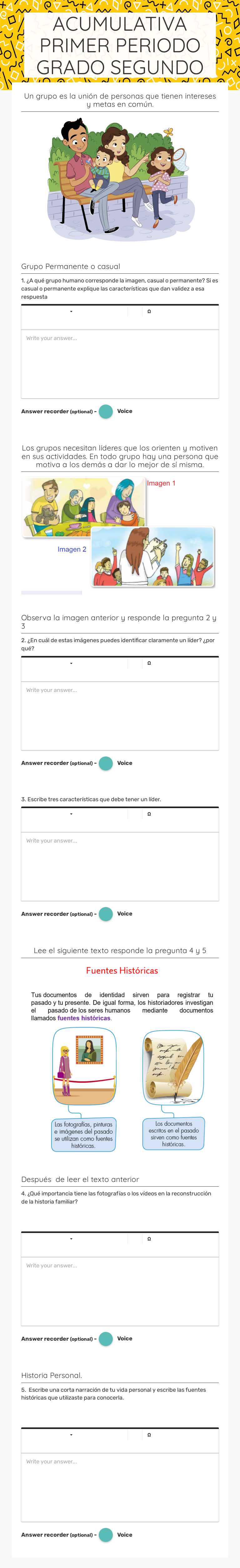 ACUMULATIVA PRIMER PERIODO GRADO SEGUNDO worksheet preview image