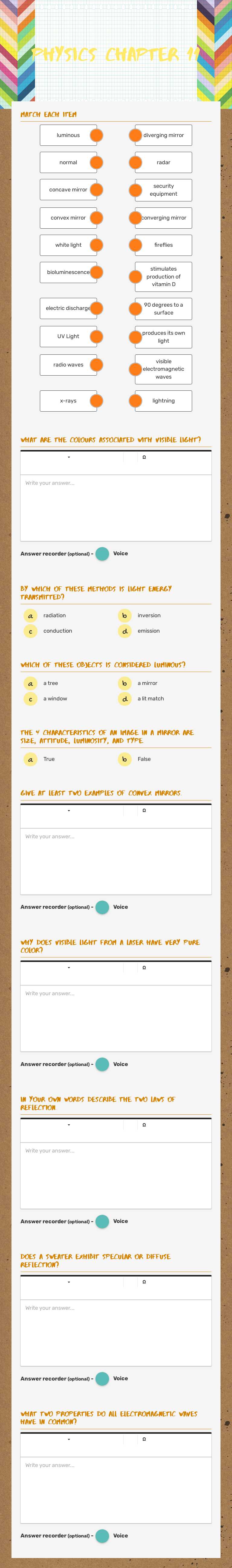 Physics Chapter 11 worksheet preview image