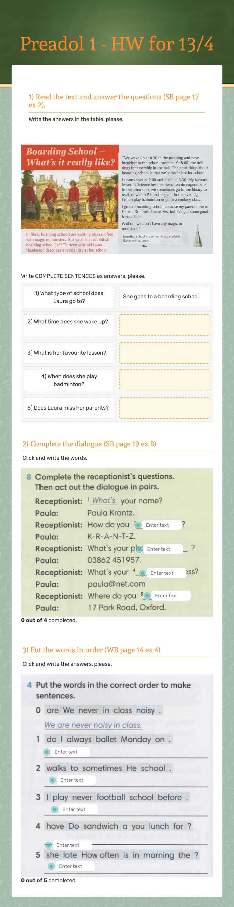 Preadol 1 - HW for 13/4 worksheet preview image