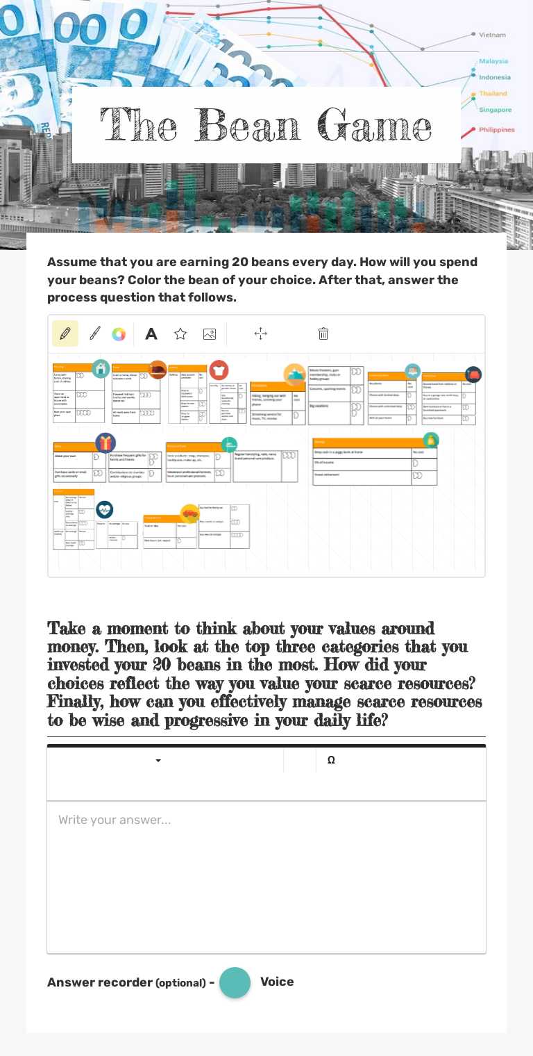 The Bean Game worksheet preview image