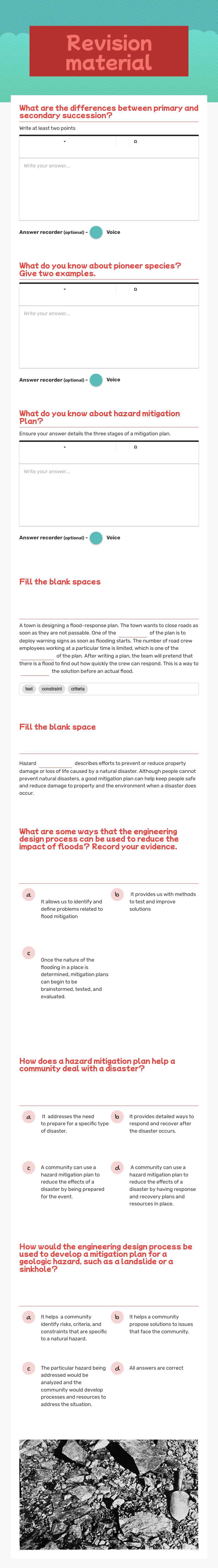 Exam Practice Material worksheet preview image