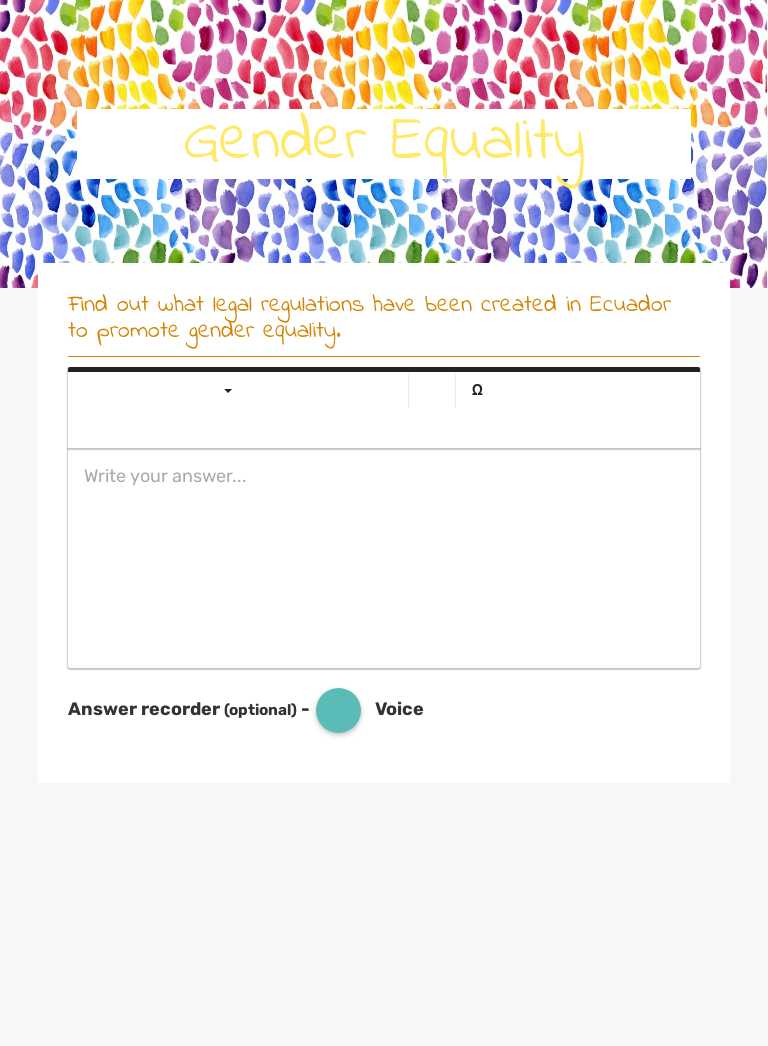 Gender Equality worksheet preview image