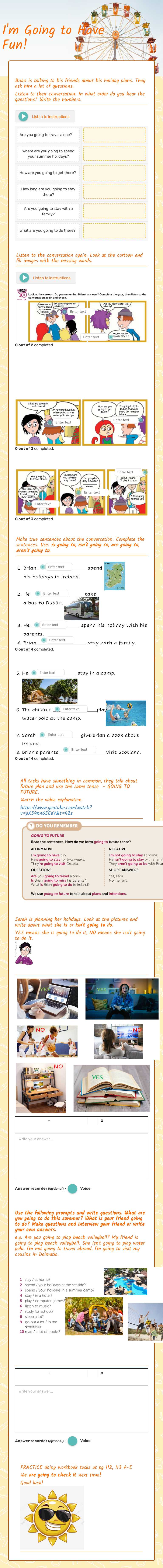 I'm Going to Have Fun! worksheet preview image