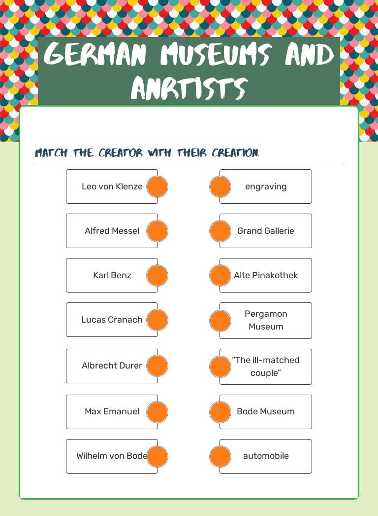 German Museums and Anrtists Grade 7 worksheet preview