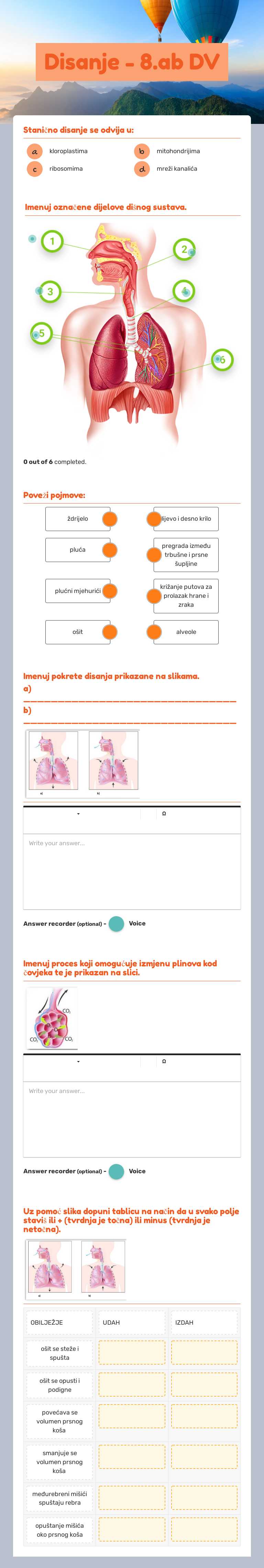 Disanje - 8.ab DV Grade 7 worksheet preview