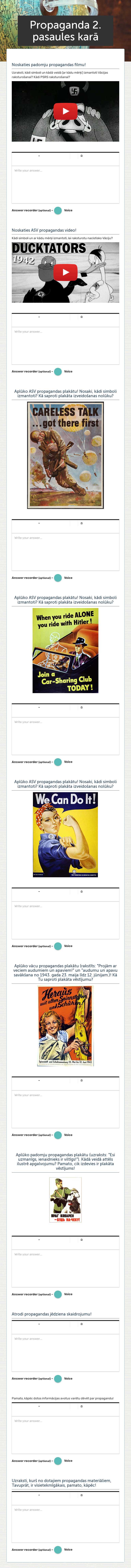 Propaganda 2. pasaules karā worksheet preview image