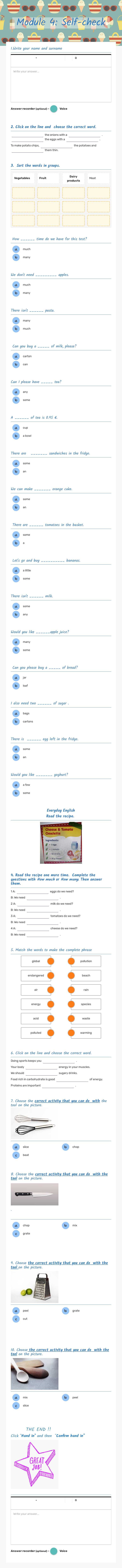 Module 4:        
 Self-check Grade 5 worksheet preview