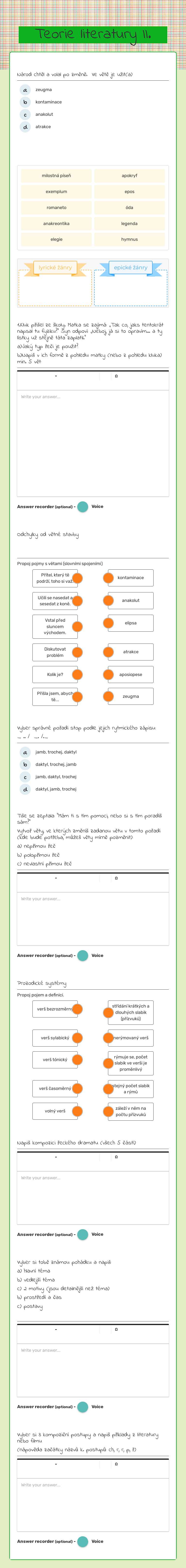 Teorie literatury II. worksheet preview image