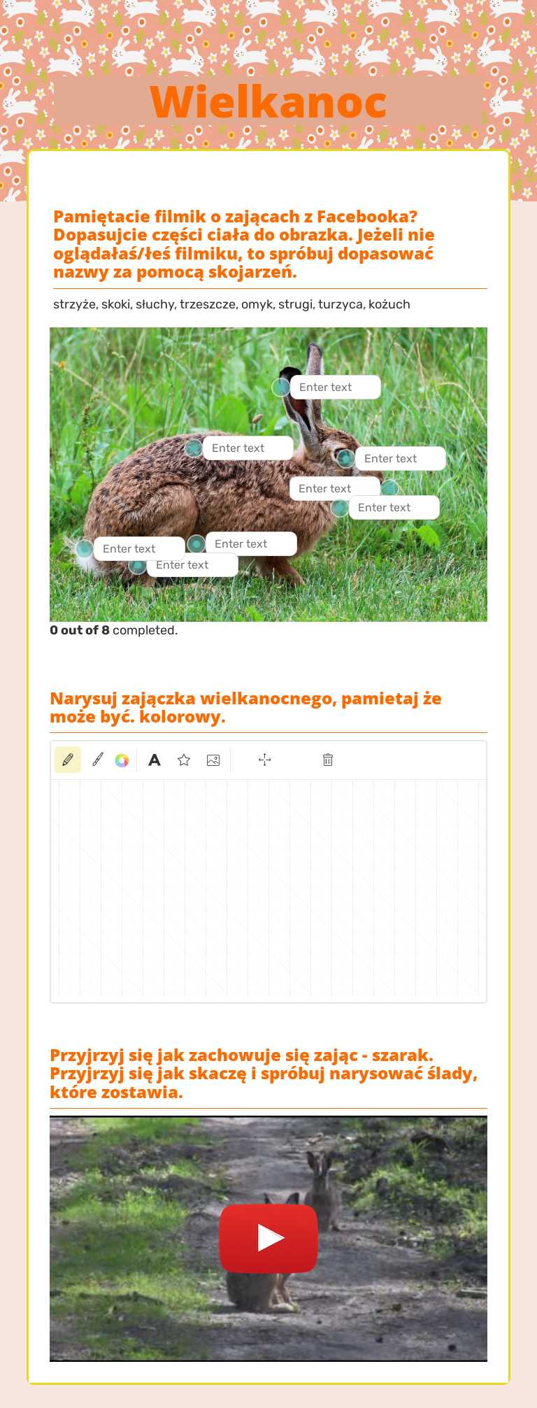 Wielkanoc worksheet preview image