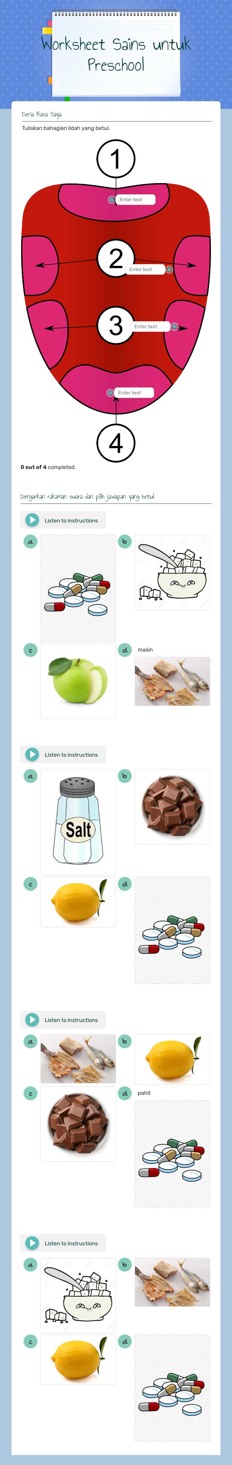Worksheet Sains untuk Preschool worksheet preview image
