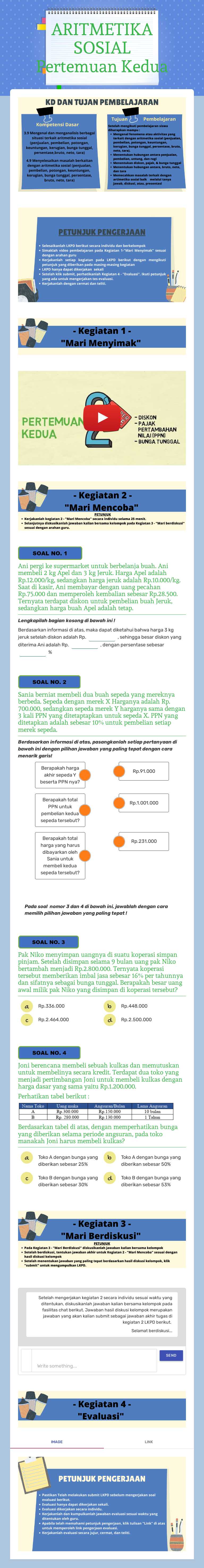 ARITMETIKA SOSIAL Pertemuan Kedua worksheet preview