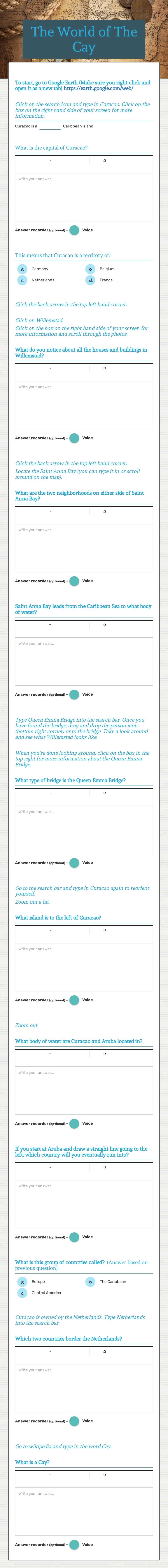 The World of The Cay worksheet preview image