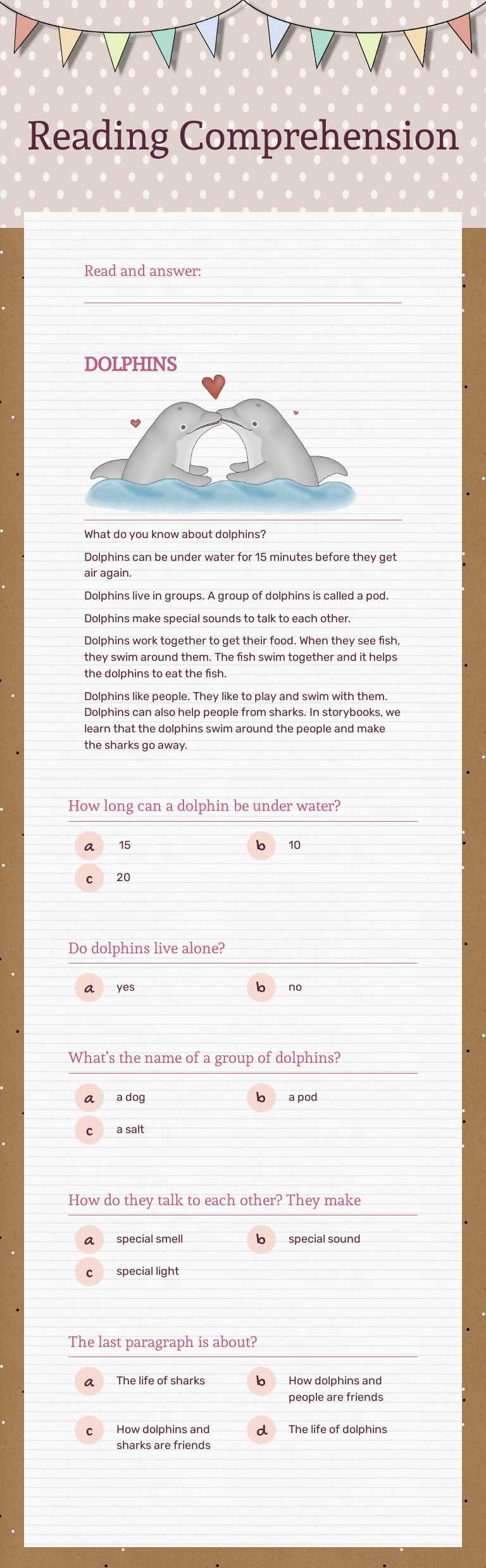 Reading Comprehension worksheet preview image