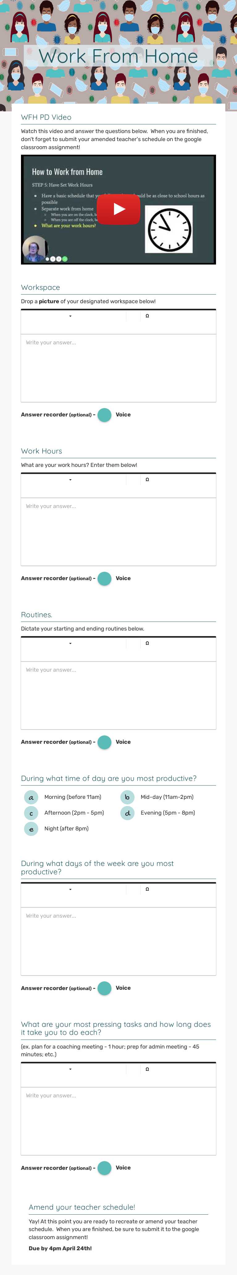 Work From Home Other worksheet preview