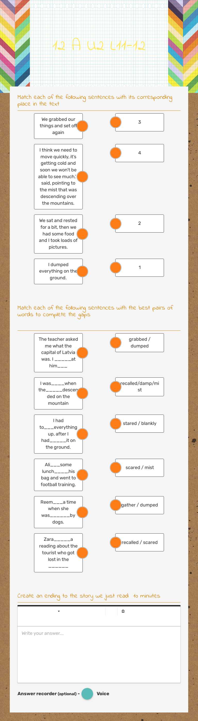 12 A U2 L11-12 worksheet preview image