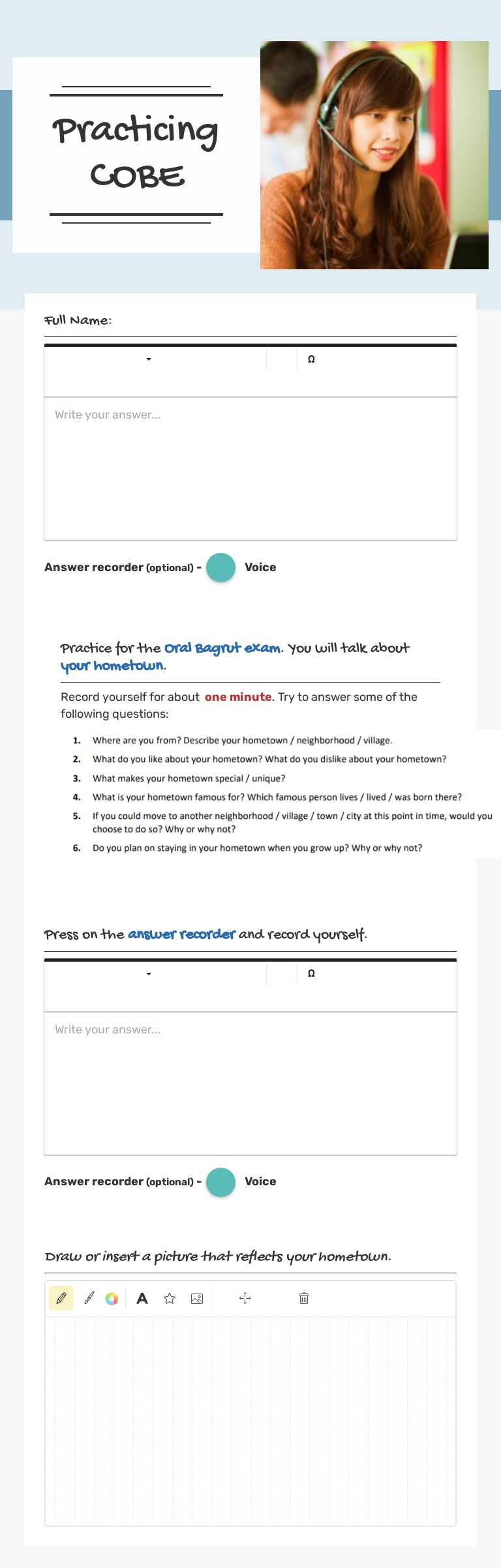 Practicing COBE Grade 12 worksheet preview