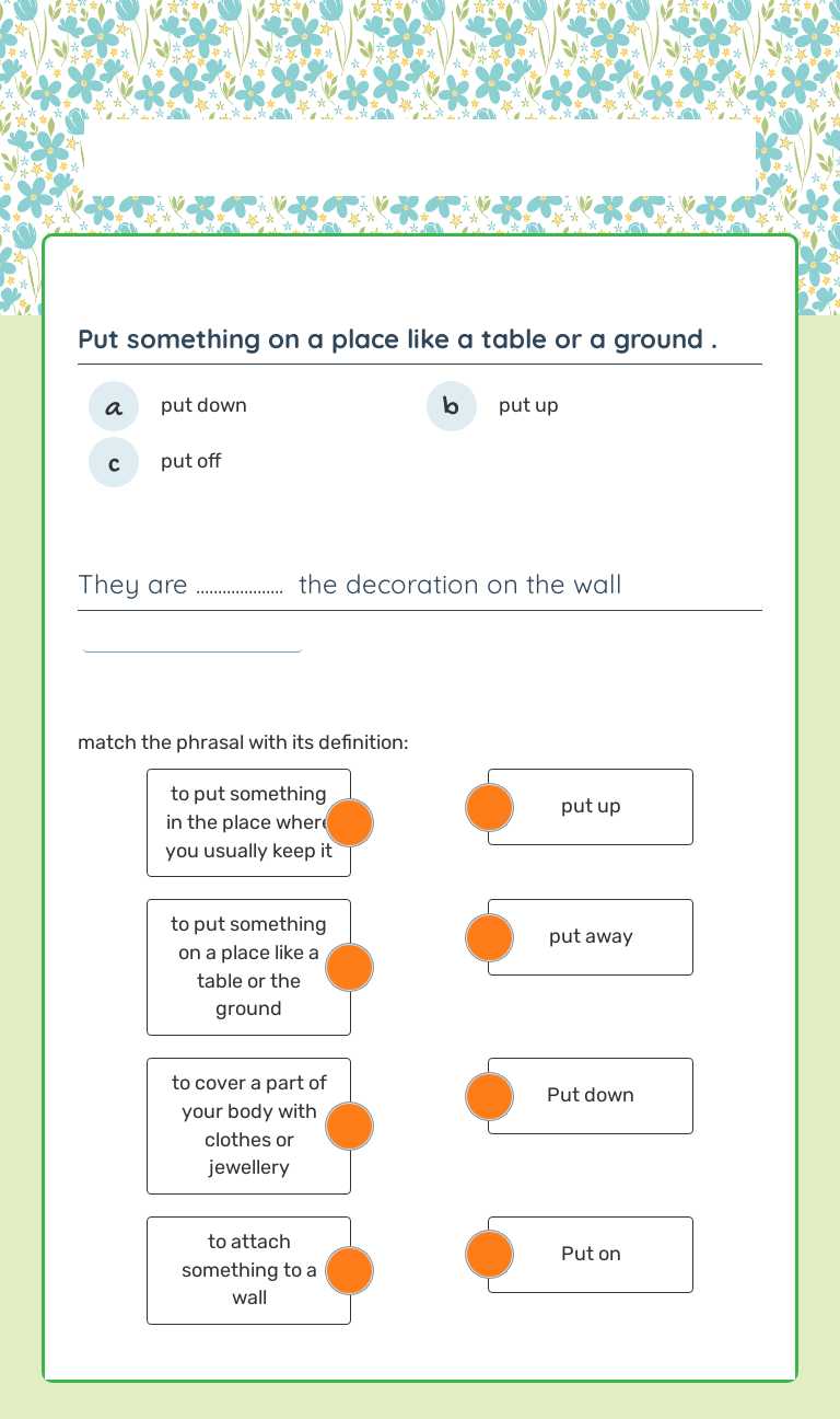 Phrasal Verbs worksheet preview image