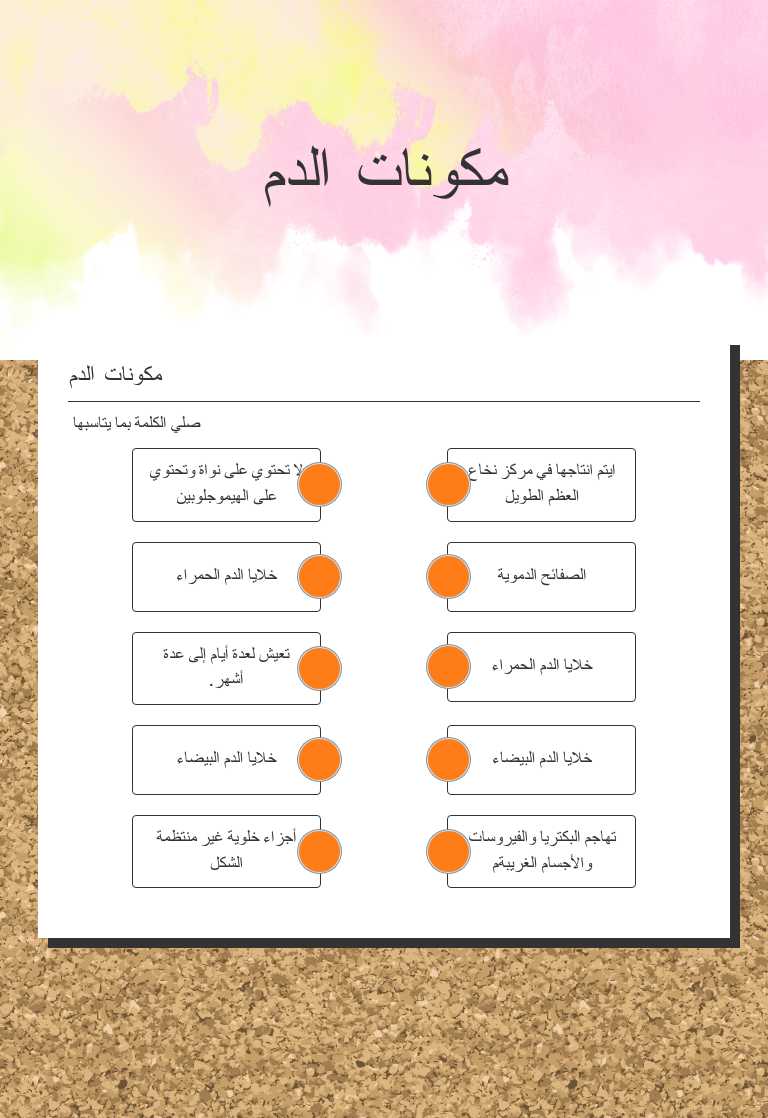 مكونات الدم worksheet preview image