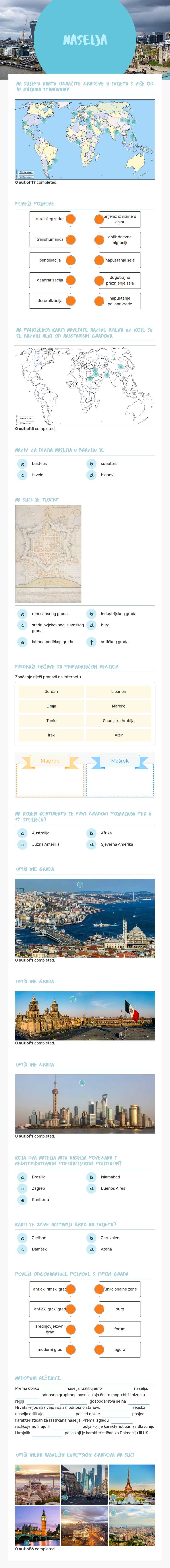 naselja worksheet preview image