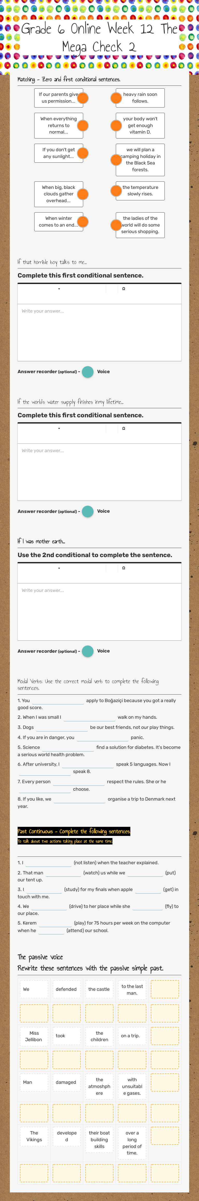 Grade 6 Online Week 12   
 The Mega Check 2 worksheet preview image