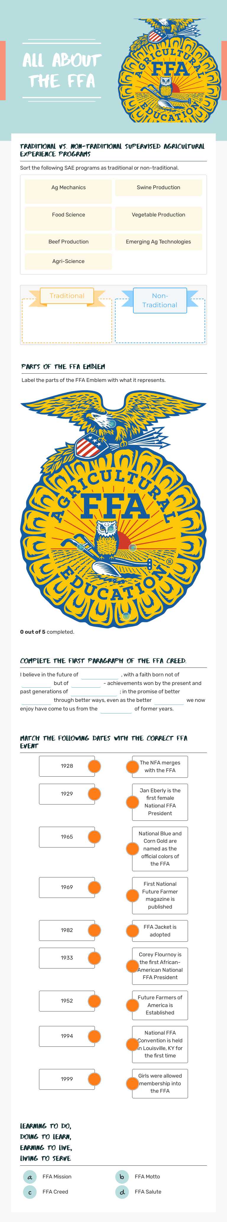 All about the FFA worksheet preview image
