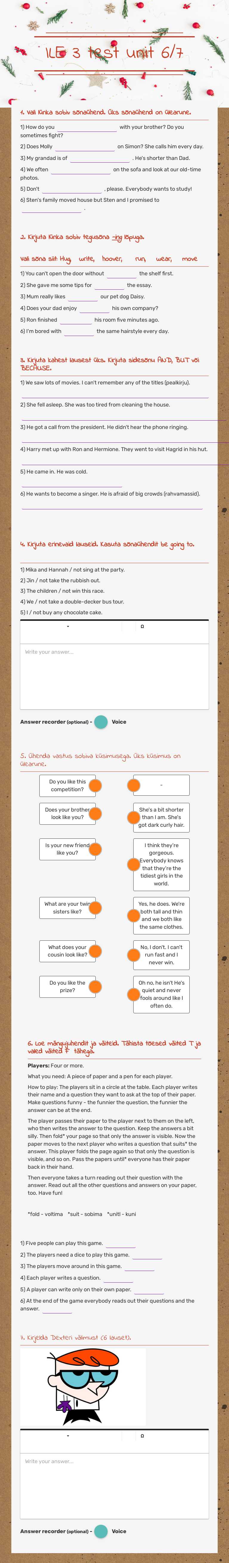 ILE 3 test unit 6/7 worksheet preview image