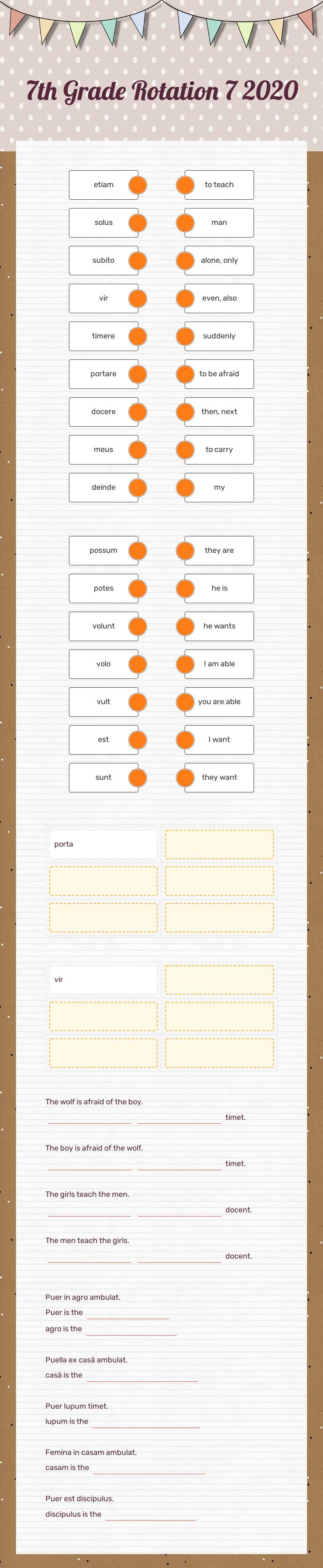 7th Grade Rotation 7 2020 Grade 7 worksheet preview