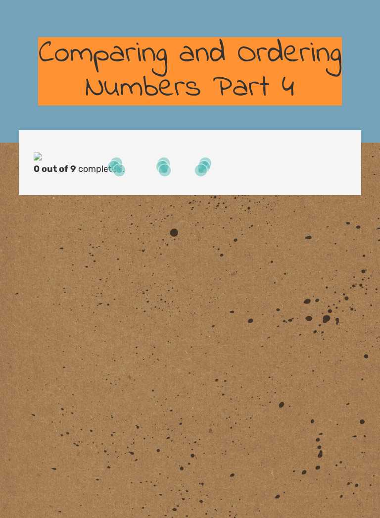 Comparing and Ordering Numbers Part 4 worksheet preview image