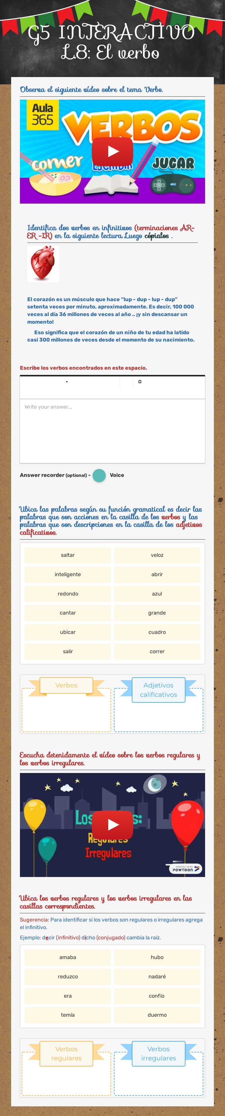 G5 INTERACTIVO L.8: El verbo worksheet preview image