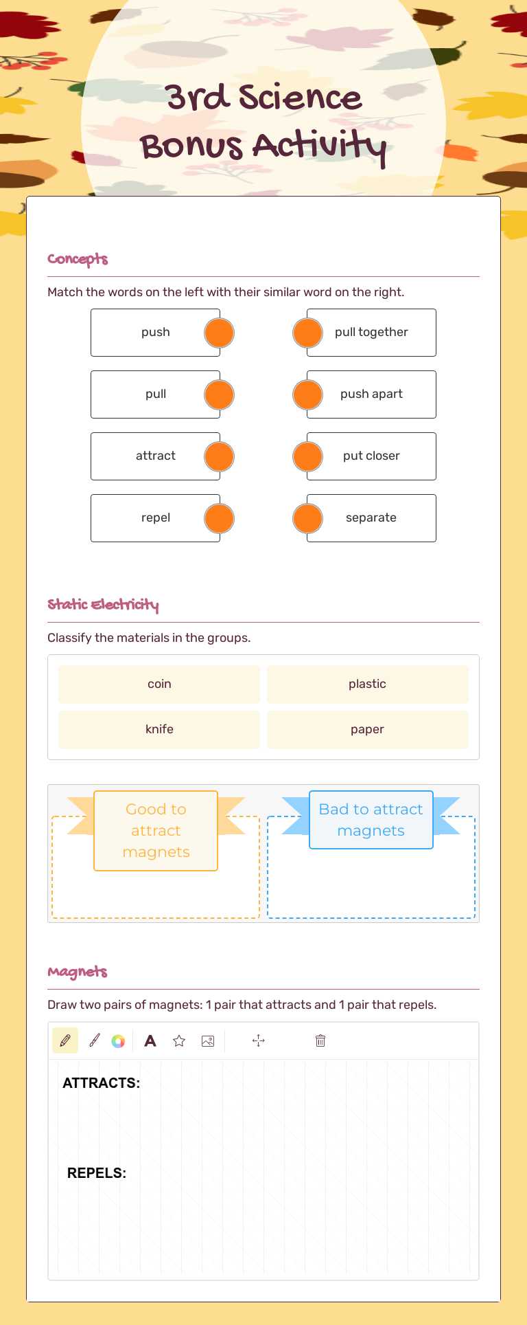 3rd Science
Bonus Activity Grade 3 worksheet preview