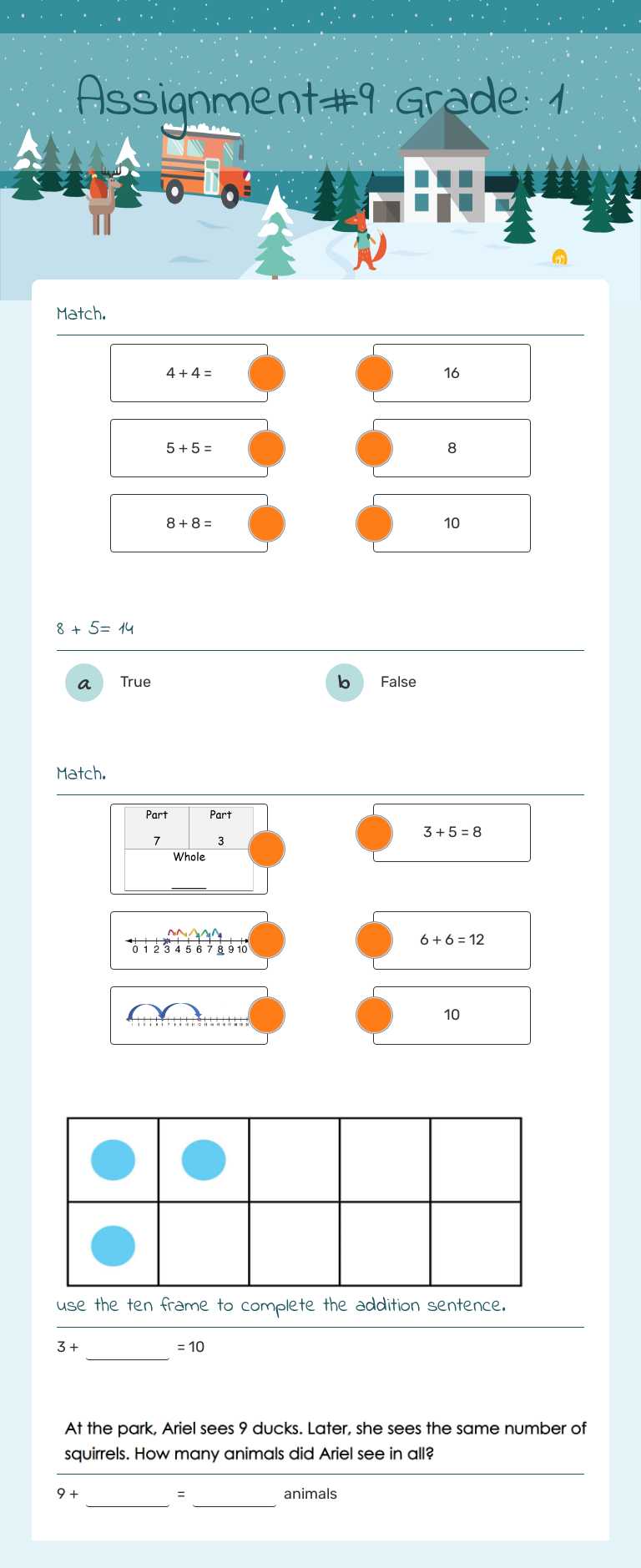 Assignment#9 Grade: 1 worksheet preview