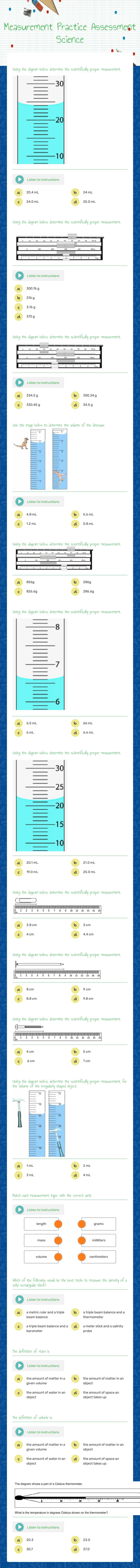 Measurement Practice Assessment
Science Grade 7 worksheet preview