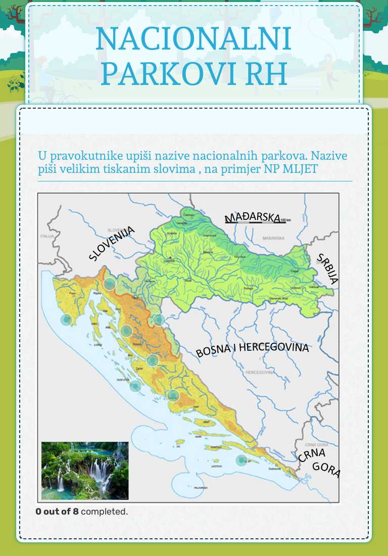 NACIONALNI PARKOVI  RH worksheet preview image
