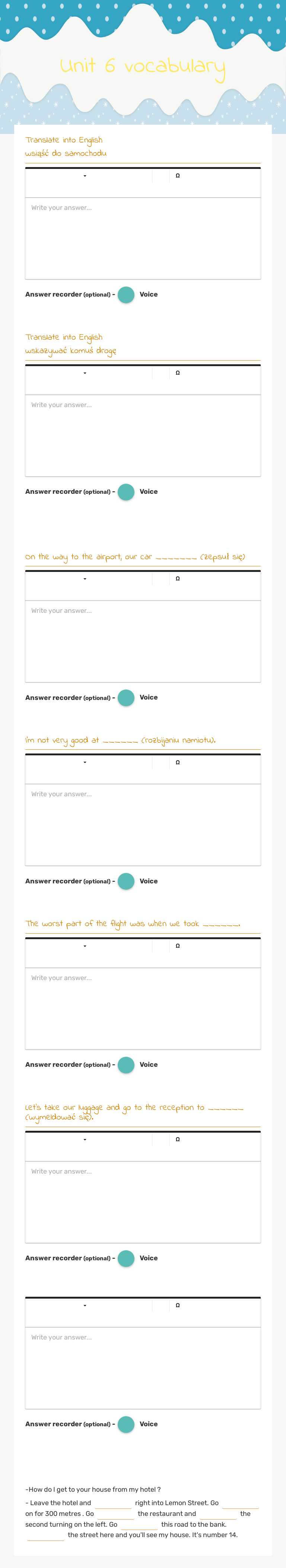 Unit 6 vocabulary worksheet preview image