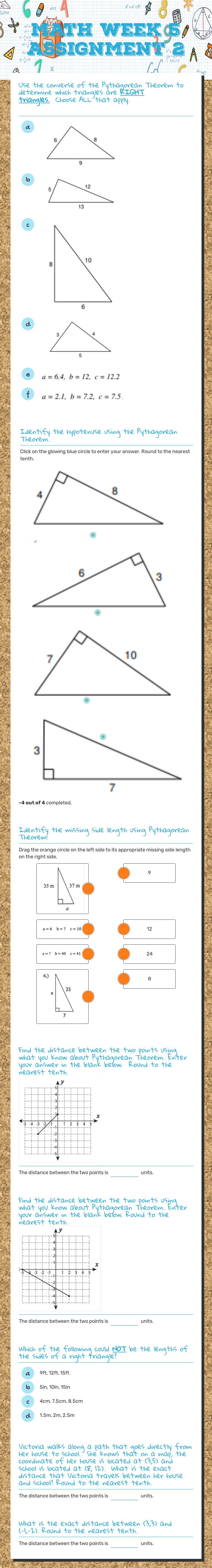 Math Week 5 Assignment 2 worksheet preview image