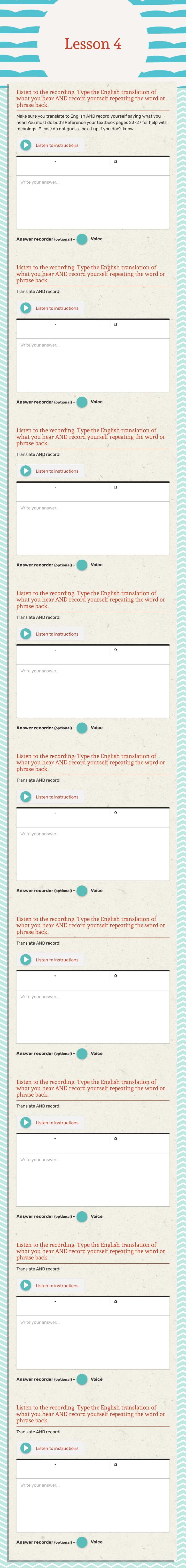 Lesson 4 worksheet preview image