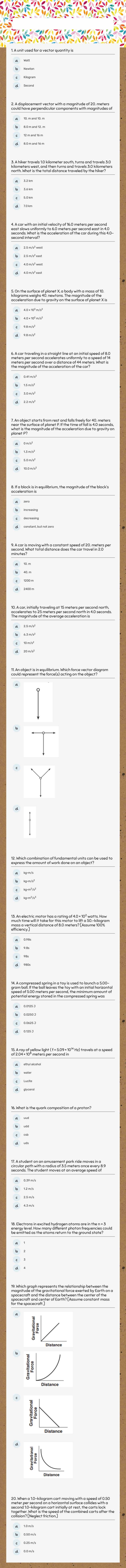 physics Review worksheet preview image