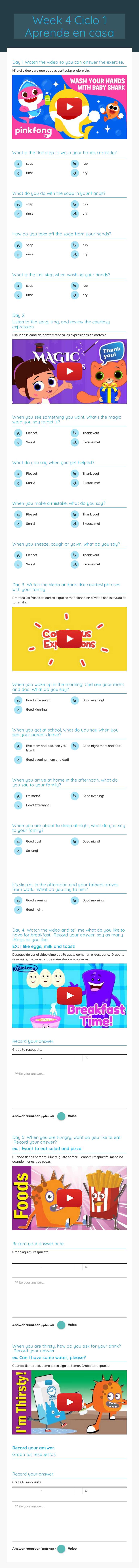 Week 4
Ciclo 1
Aprende en casa worksheet preview image