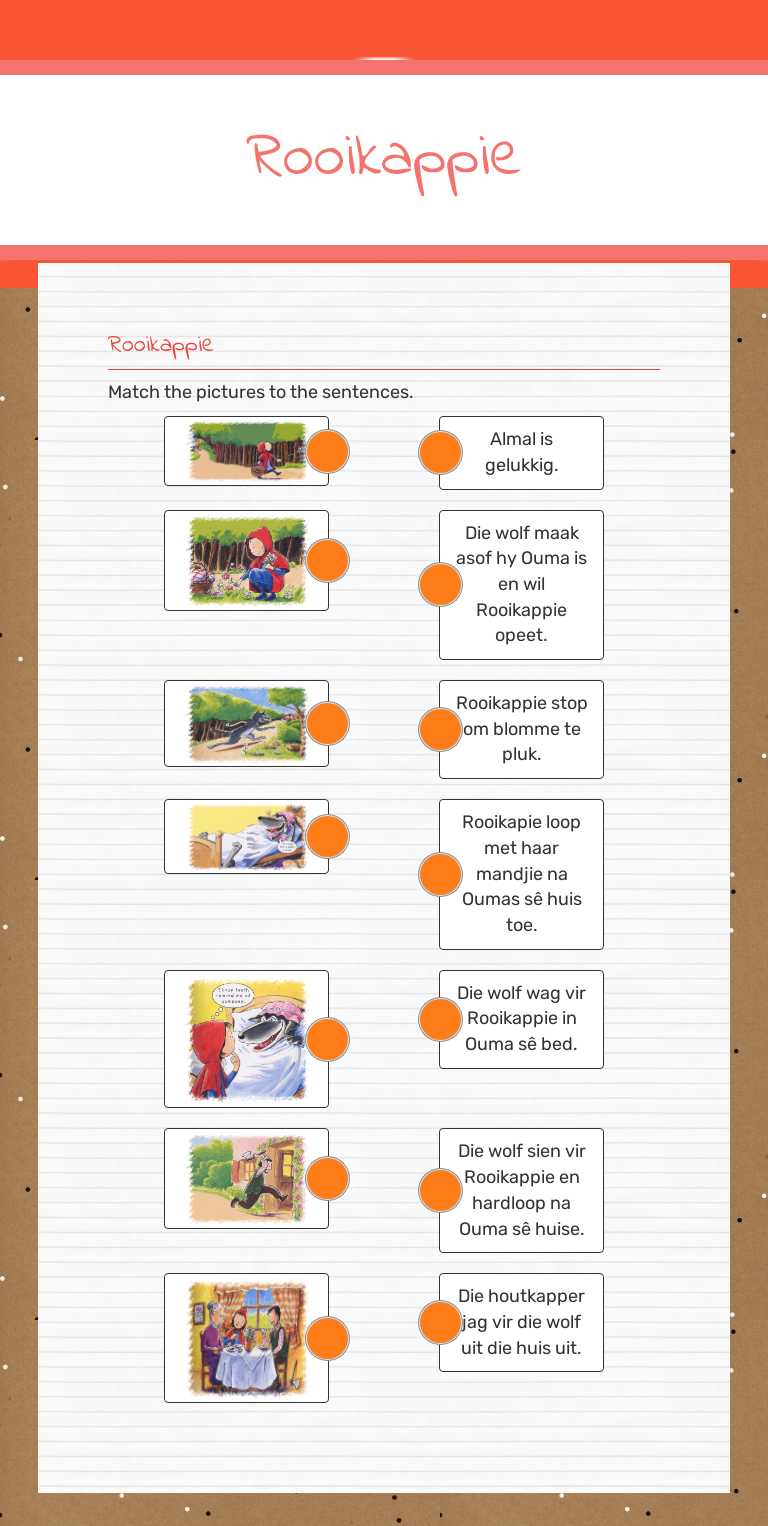 Rooikappie worksheet preview image