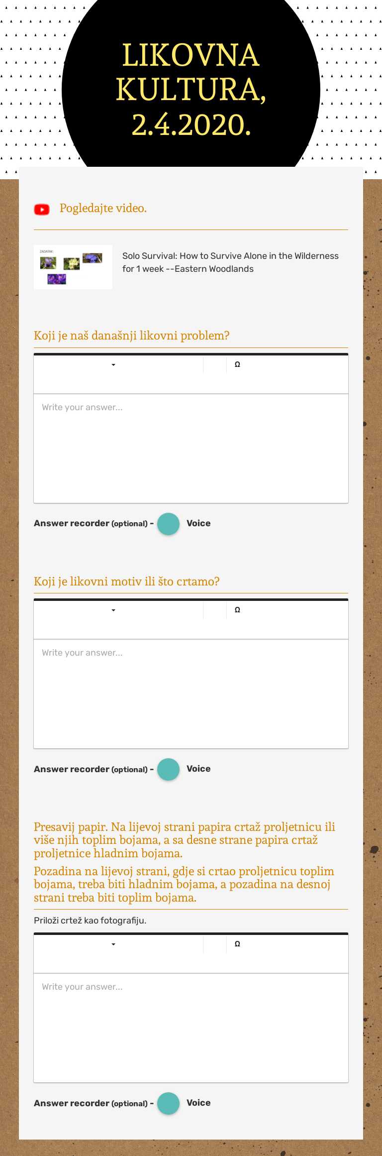 LIKOVNA KULTURA,
 2.4.2020. worksheet preview image