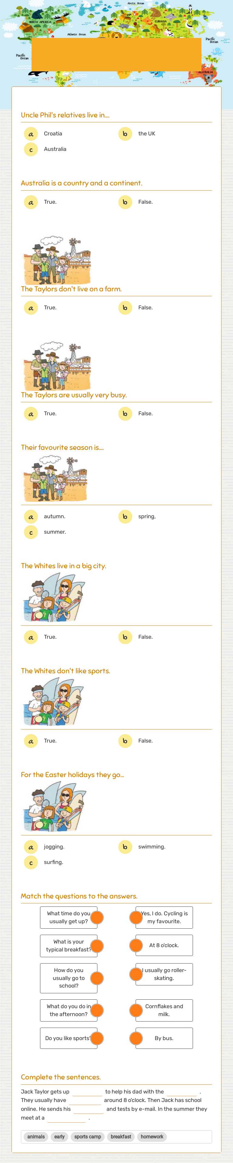 UNCLE PHIL'S RELATIVES worksheet preview image