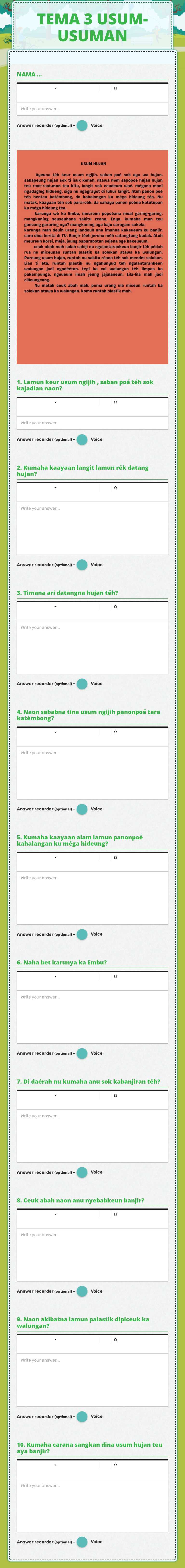 TEMA 3 USUM-USUMAN worksheet preview image