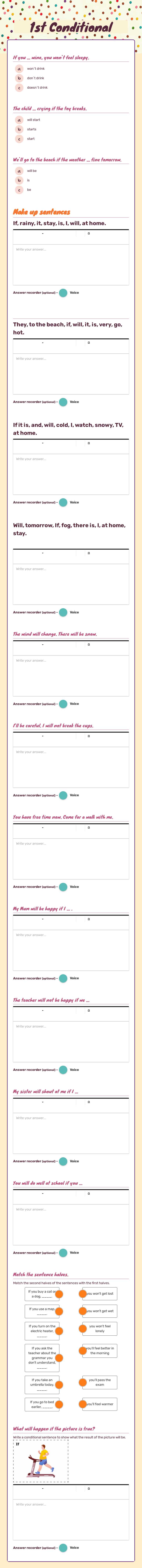 1st Conditional worksheet preview image