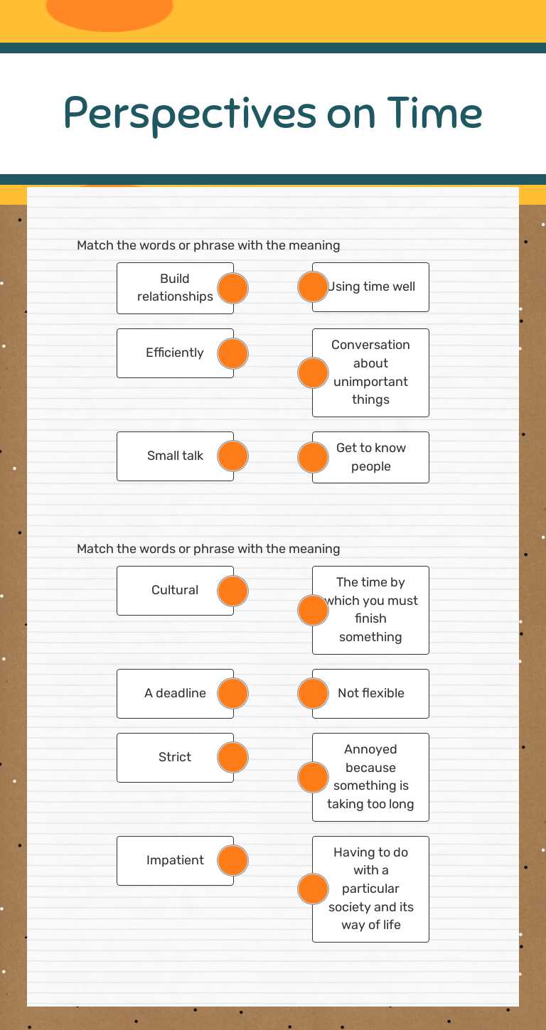 Perspectives on Time worksheet preview image
