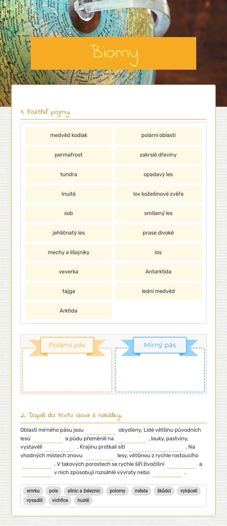 Biomy Grade 6 worksheet preview